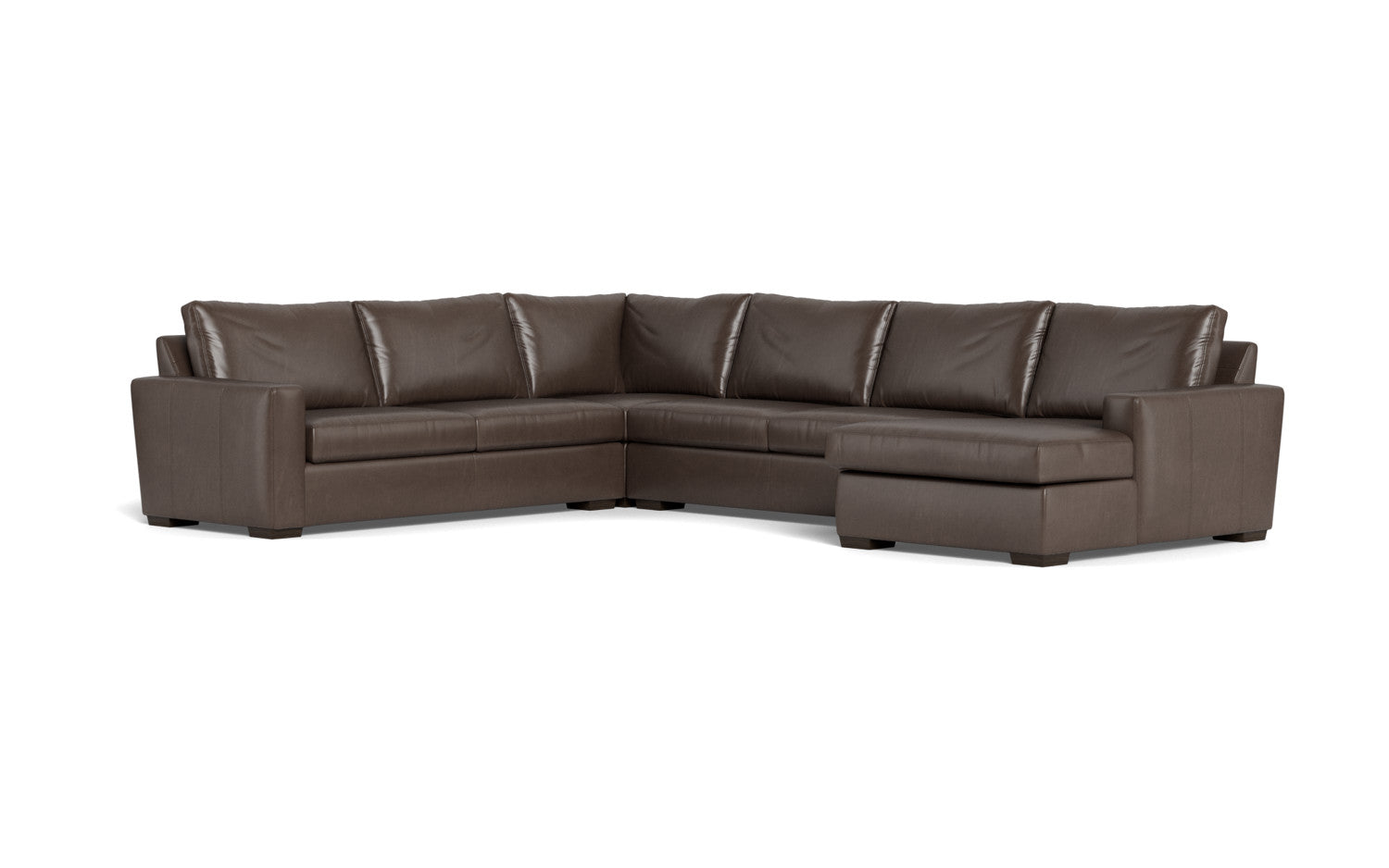 Mesa 156" Leather Corner Sectionals w. Right Chaise - Hudson Iron