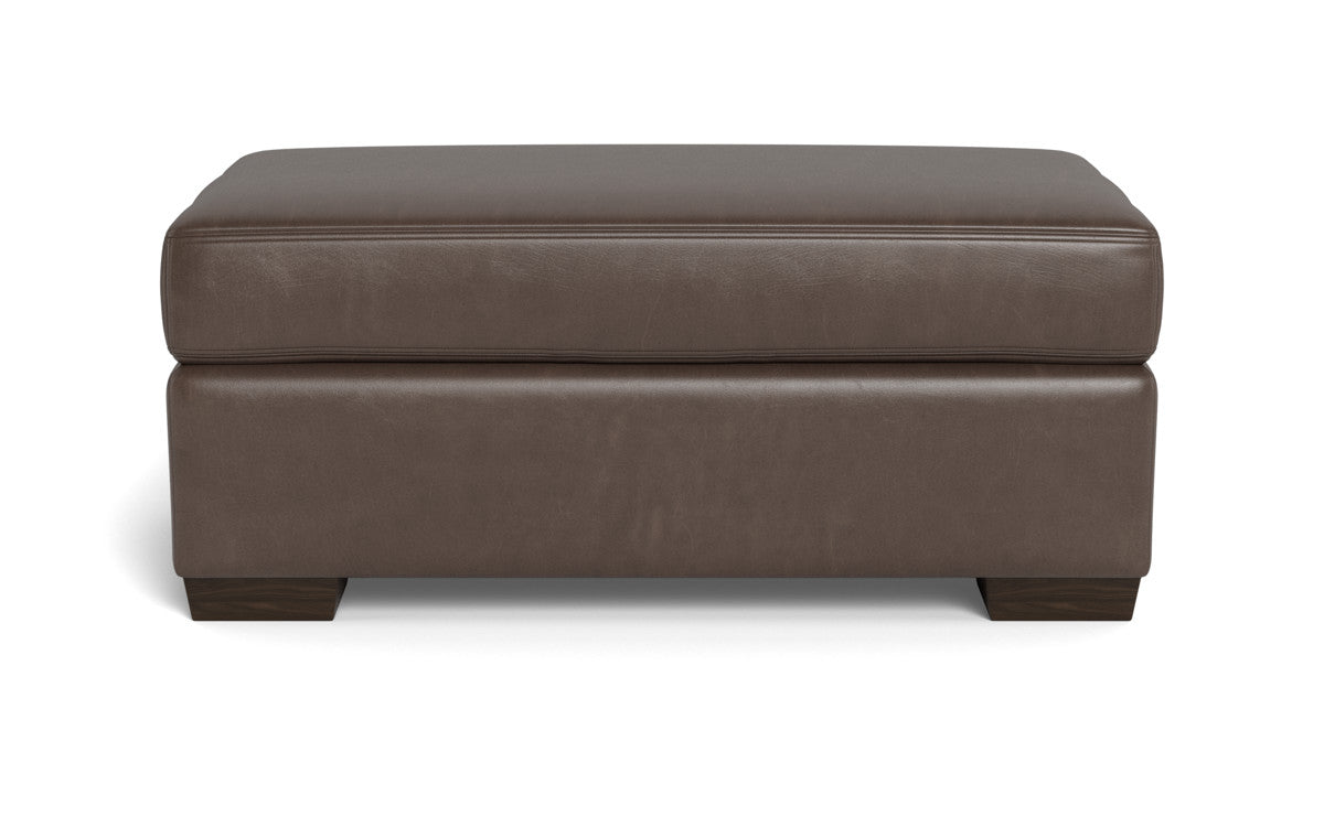 Mesa Leather Ottoman - Hudson Ash