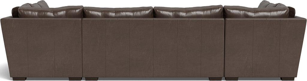 Mas Mesa 166" Deep Leather Condo U Sectional - Hudson Iron