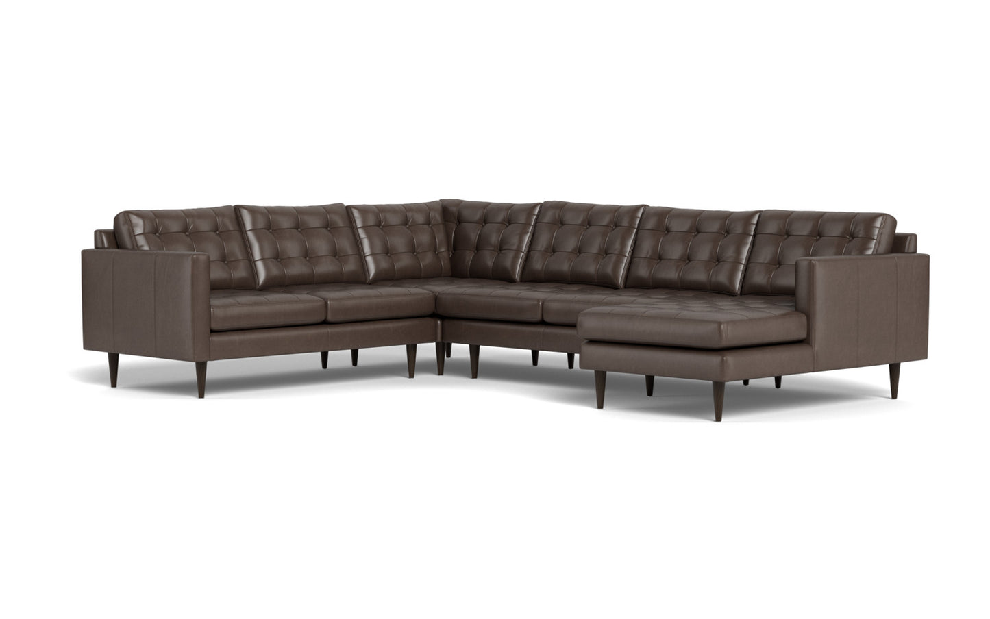 Wallace 131" Leather Corner Sectionals w. Right Chaise - Hudson Iron