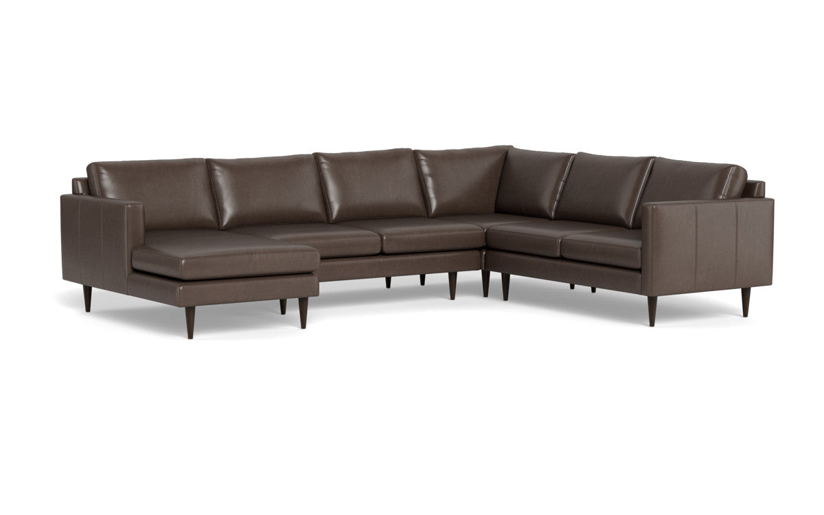 Wallace 130" Leather Untufted Corner Sectionals w. Left Chaise - Hudson Iron