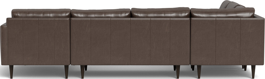 Wallace 131" Leather Untufted Corner Sectionals w. Right Chaise - Hudson Iron