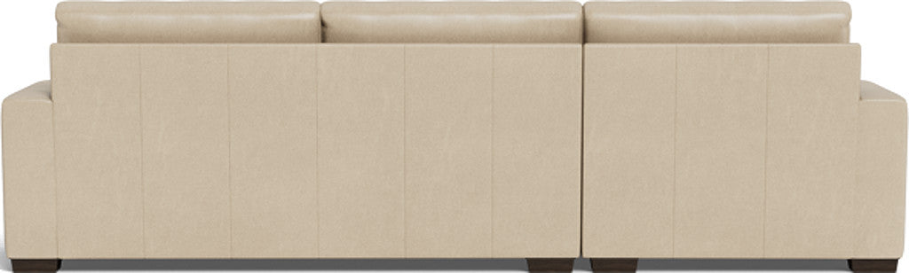 Mas Mesa 123" Deep Leather Left Chaise Sectional - Hudson Ivory