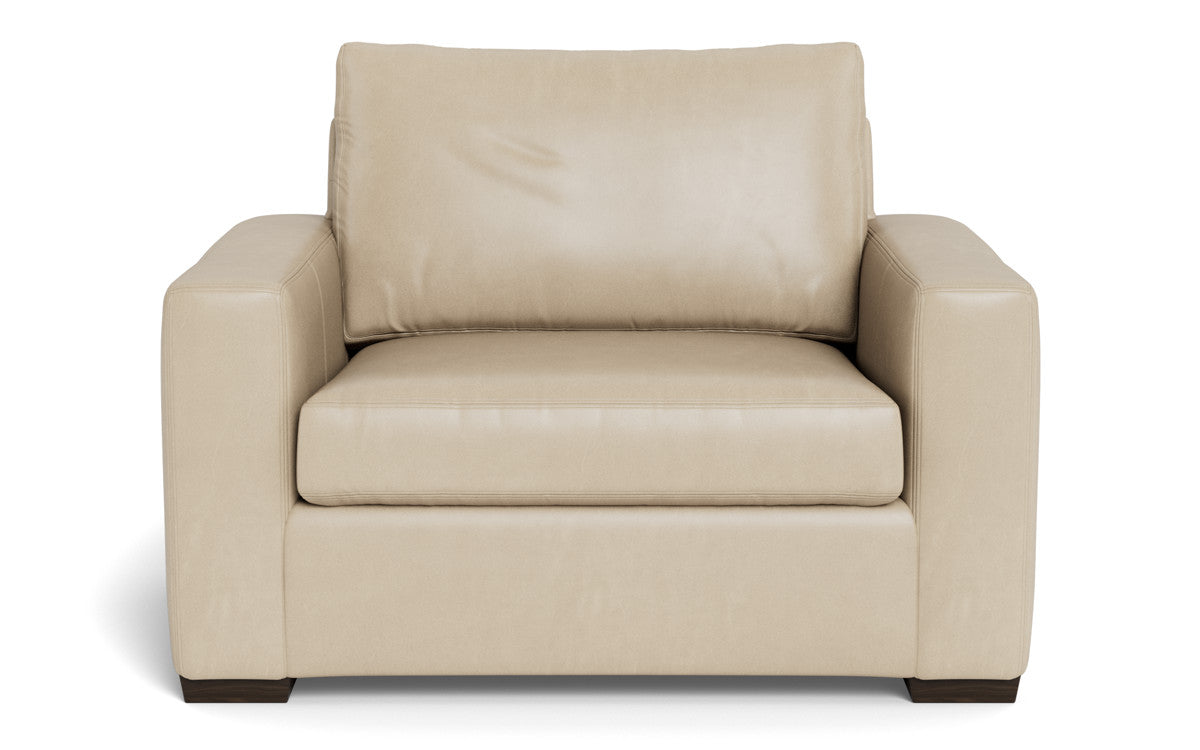 Mas Mesa 52" Deep Leather Arm Chair - Hudson Ivory