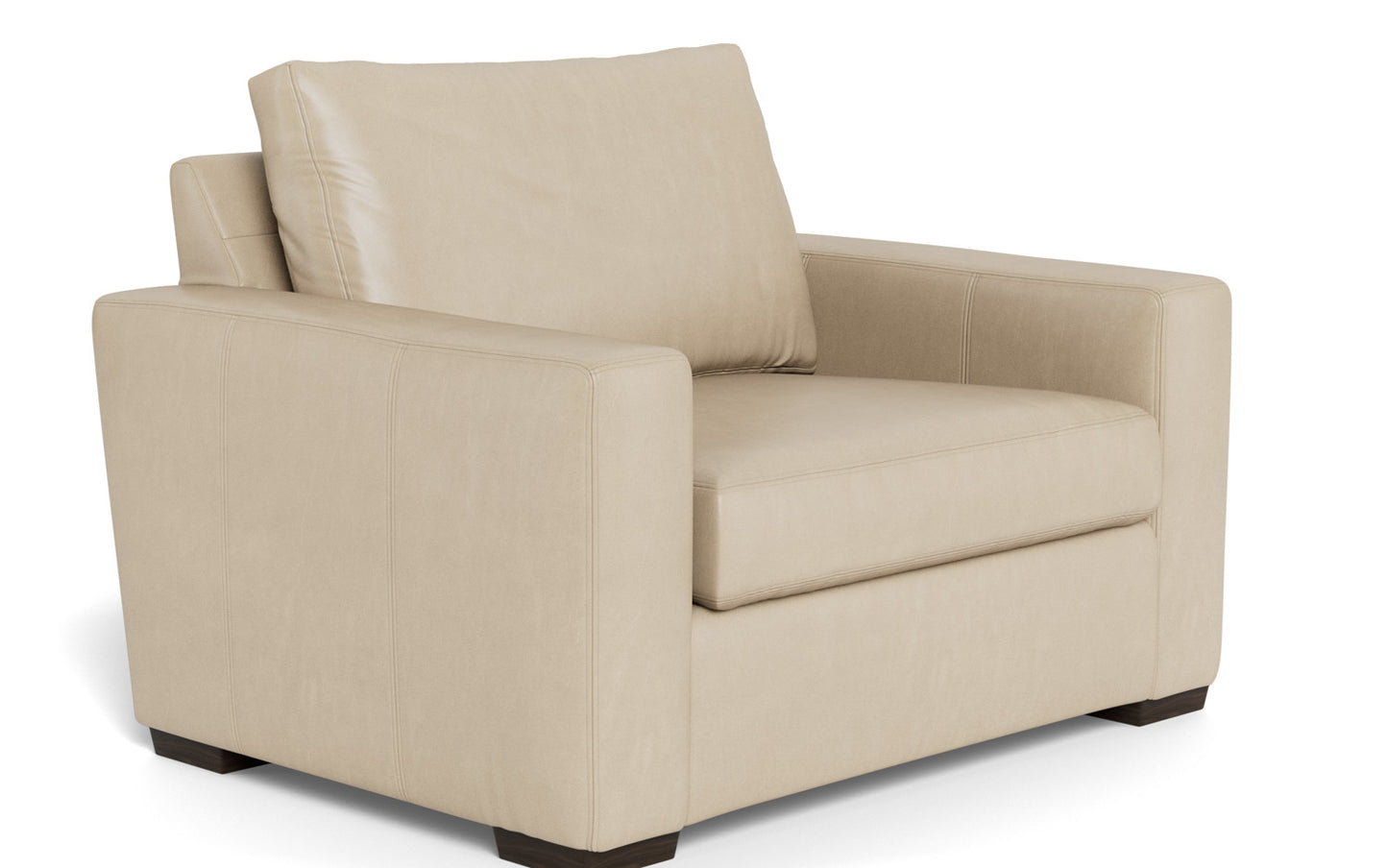 Mesa 52" Leather Arm Chair - Hudson Ivory