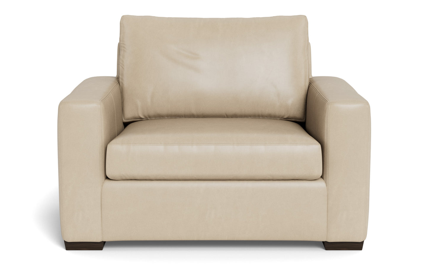 Mesa 52" Leather Arm Chair - Hudson Ivory