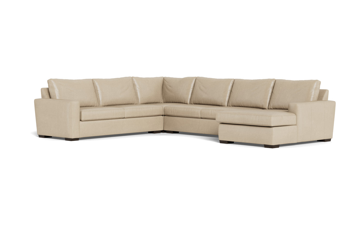 Mesa 156" Leather Corner Sectionals w. Right Chaise - Hudson Ivory