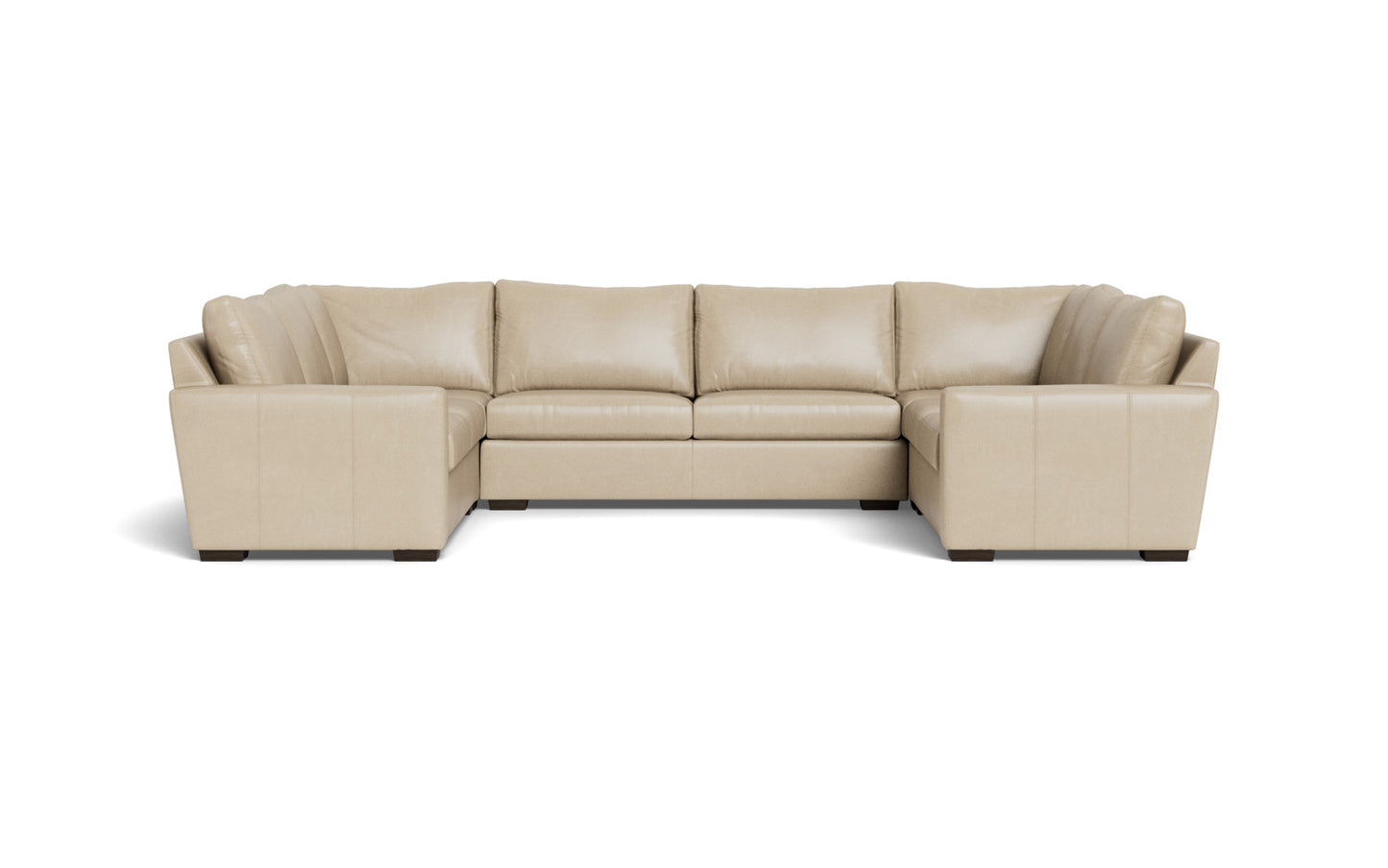 Mesa 154" Leather Condo U Sectional - Hudson Ivory