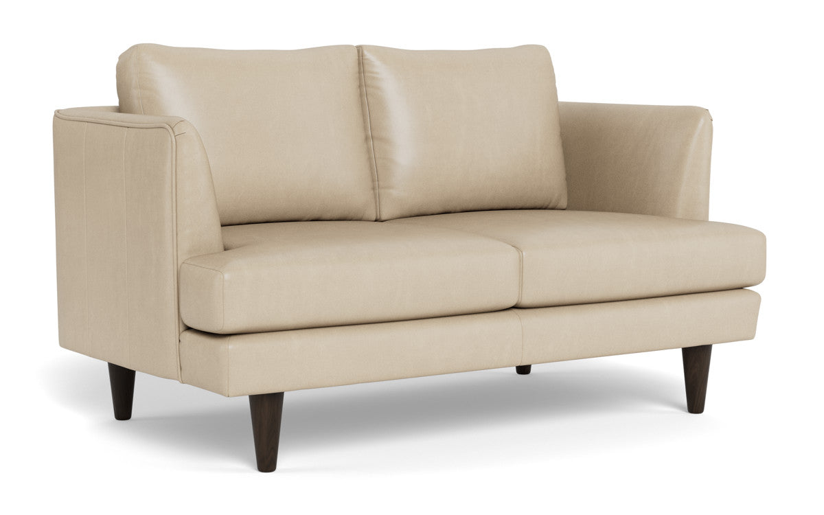 Rainey 59" Leather Loveseat - Hudson Ivory