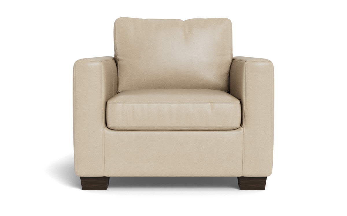 Track 36" Leather Arm Chair - Hudson Ivory