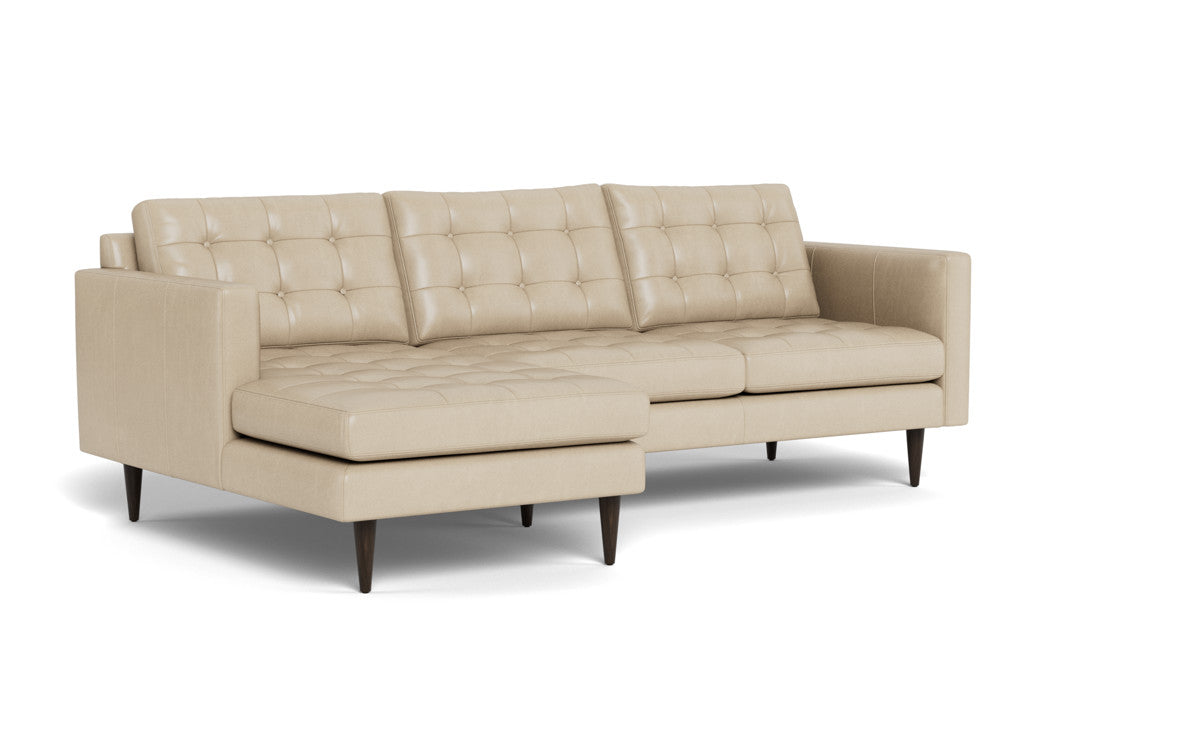Wallace 98" Leather Left Chaise Sectional - Hudson Ivory