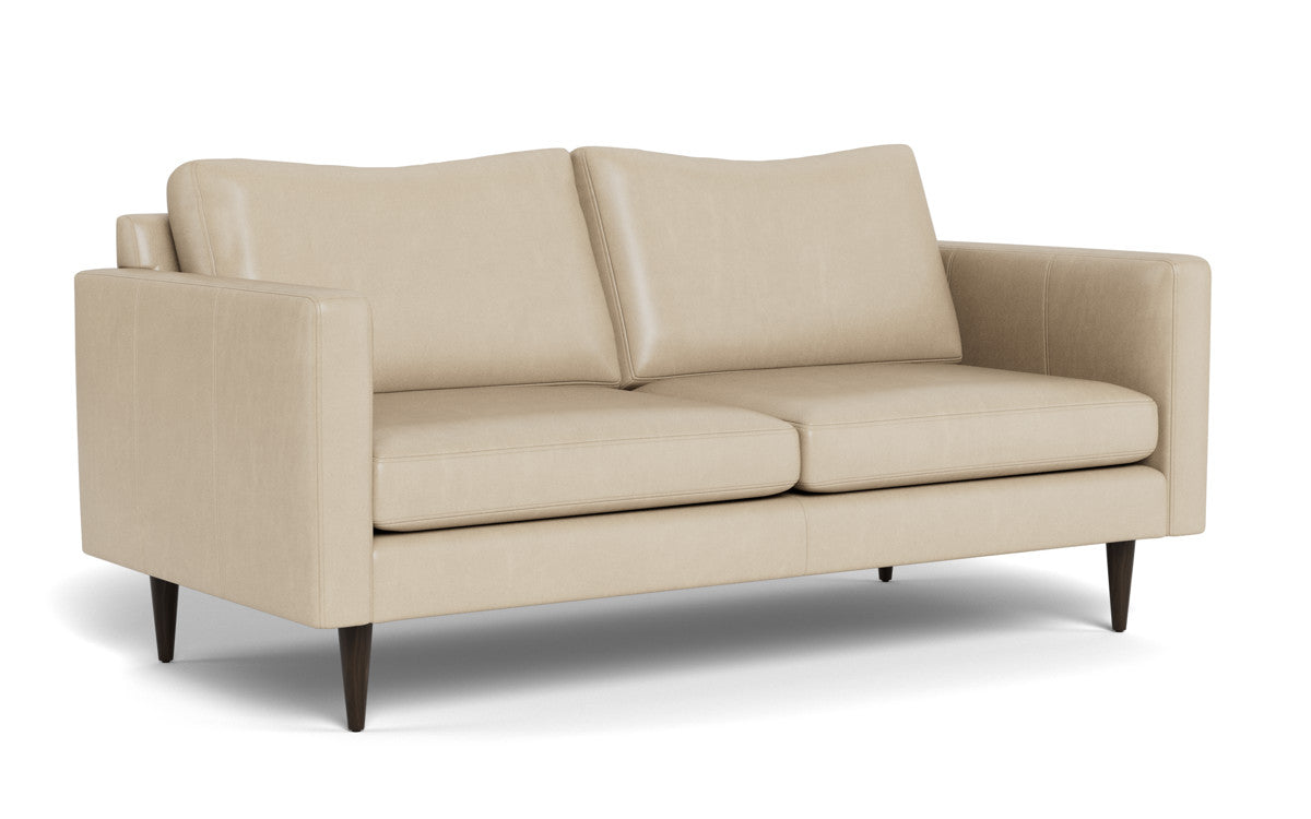 Wallace 74" Leather Untufted Apartment Sofa - Hudson Ivory