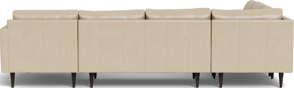 Wallace 131" Leather Untufted Corner Sectionals w. Right Chaise - Hudson Ivory