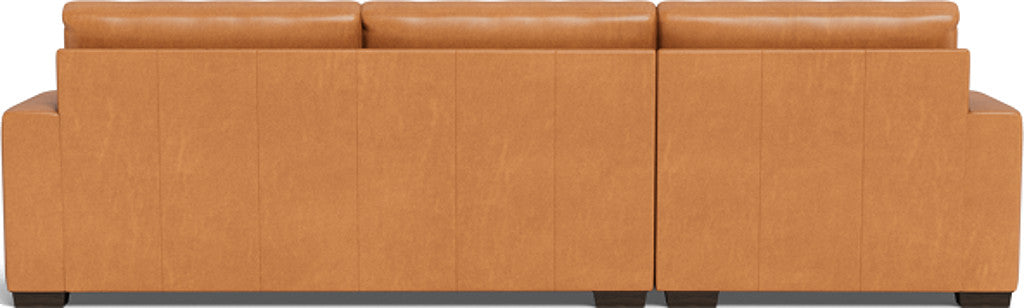 Mas Mesa 123" Deep Leather Left Chaise Sectional - Hudson Lager