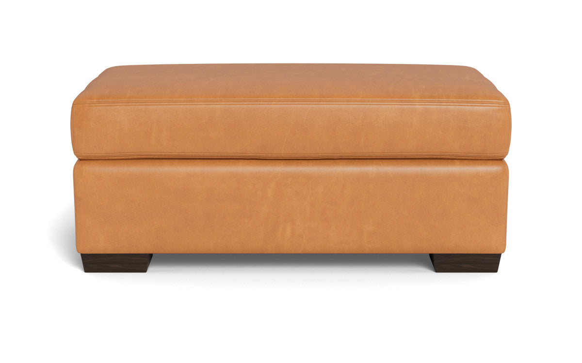 Mesa Leather Ottoman - Hudson Lager
