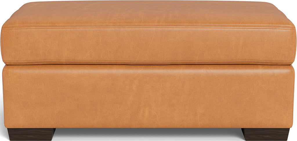 Mesa Leather Ottoman - Hudson Lager
