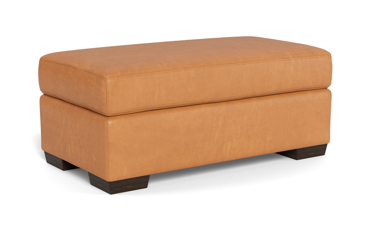 Mesa Leather Ottoman - Hudson Lager