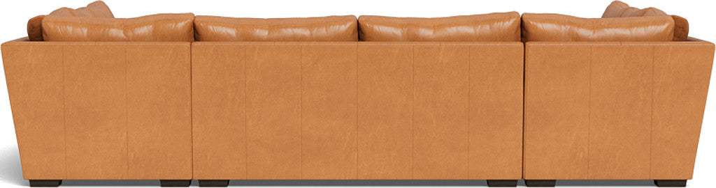 Mas Mesa 166" Deep Leather Condo U Sectional - Hudson Lager