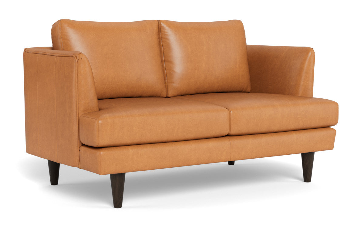 Rainey 59" Leather Loveseat - Hudson Lager