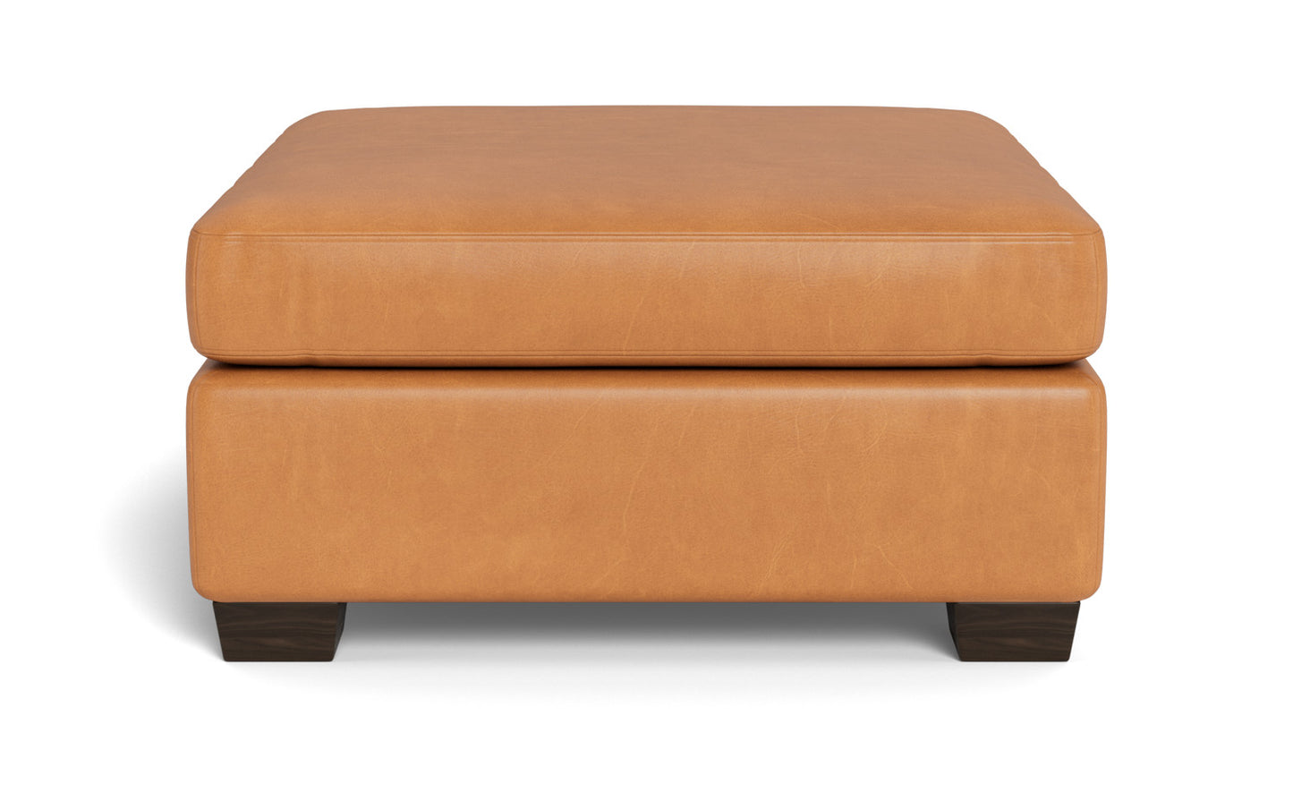 Mesa Leather Storage Cocktail Ottoman - Hudson Ivory