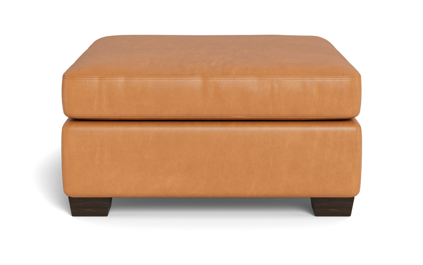 Mesa Leather Storage Cocktail Ottoman - Hudson Lager