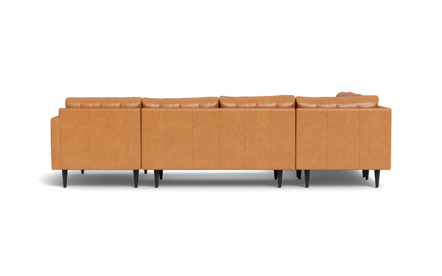 Wallace 131" Leather Corner Sectionals w. Right Chaise - Hudson Lager