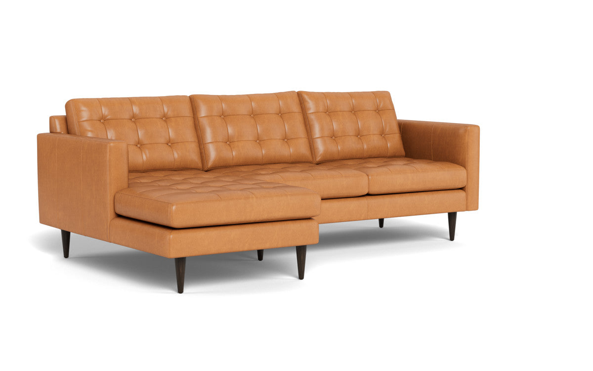 Wallace 98" Leather Left Chaise Sectional - Hudson Lager