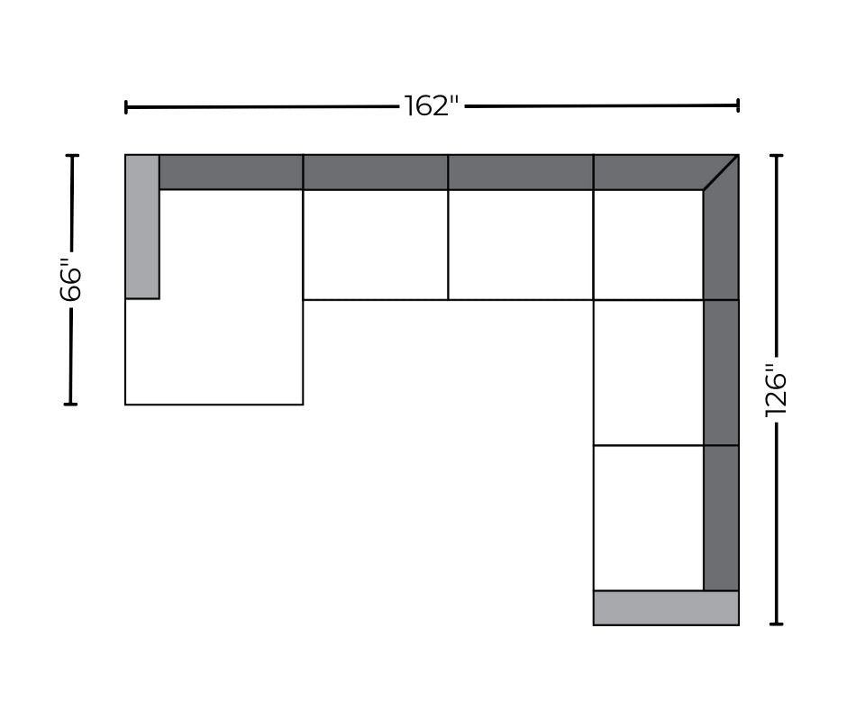 Menchaca 162" Corner Sectional W. Left Chaise - Peyton Slate