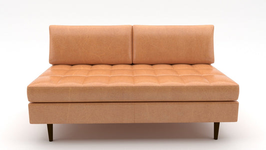 Ladybird Leather Armless Loveseat -