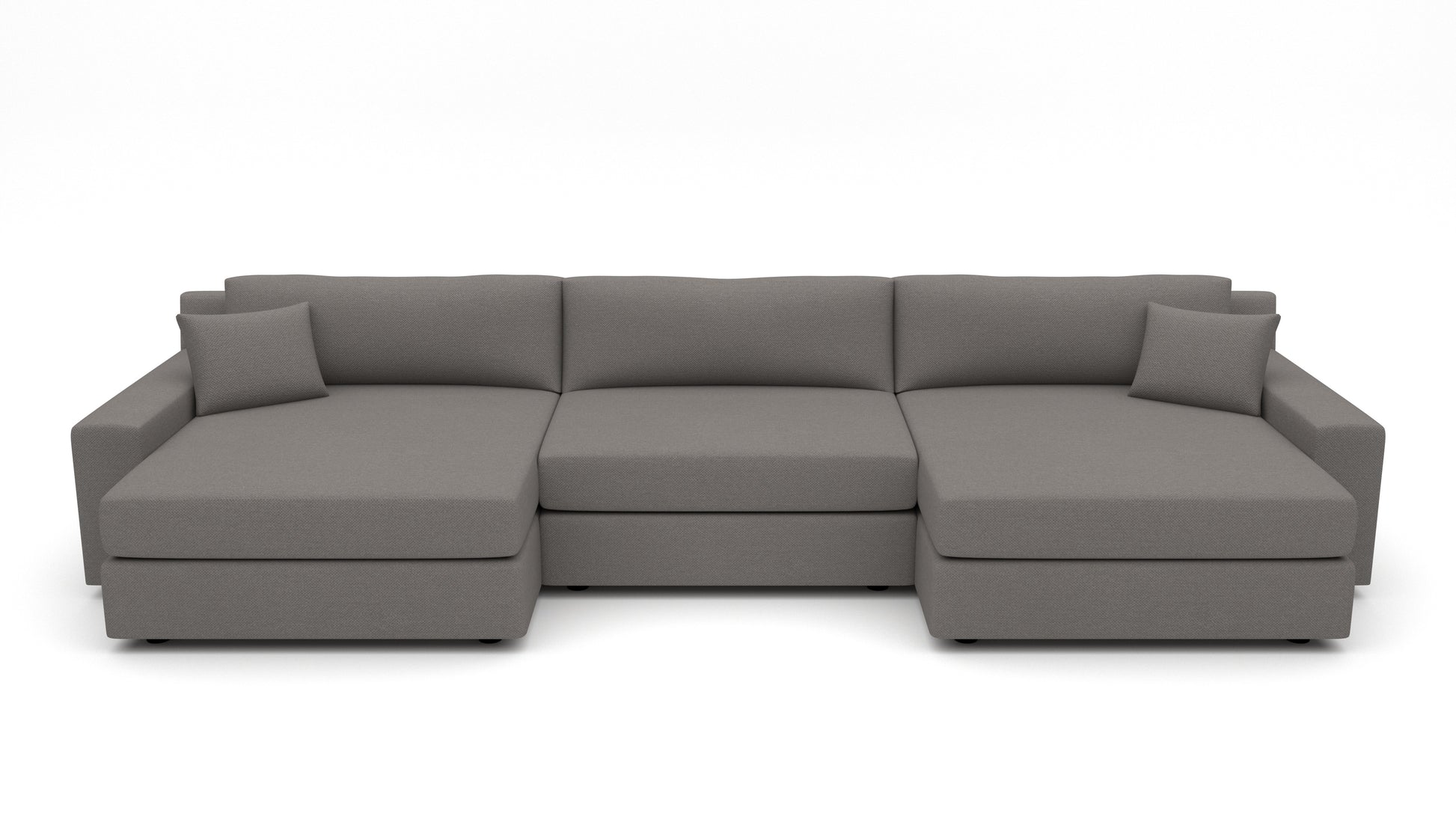 Lago Vista 170" Double Chaise With Armless Chair - Peyton Slate