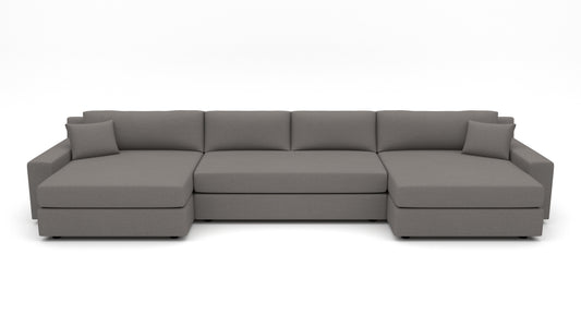 Lago Vista 192" Double Chaise With Armless Sofa - Peyton Slate