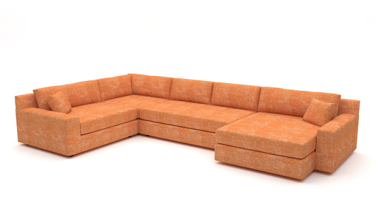 Lago Vista 182" Corner Sectional With Right Chaise - Nepal Clay