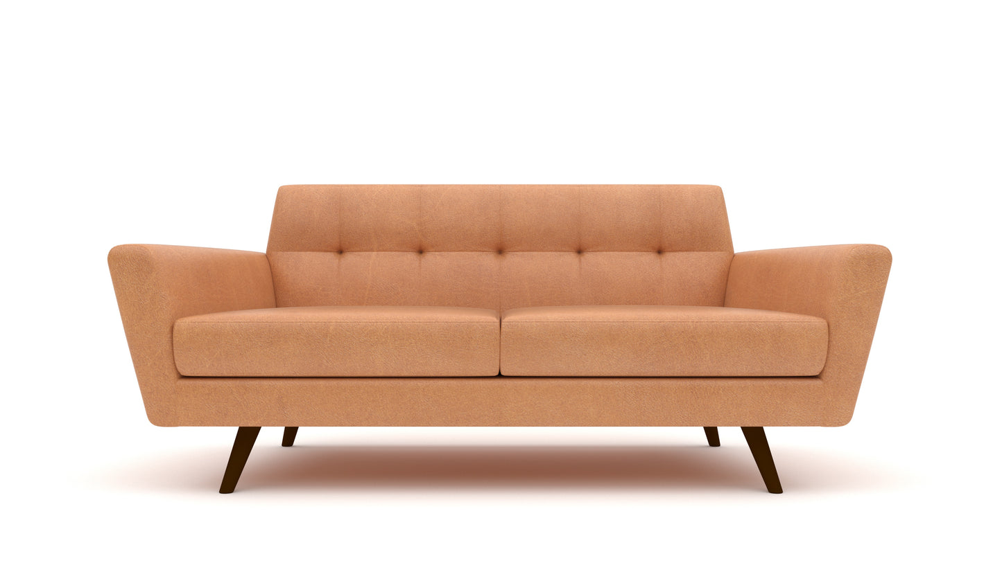 Lamar 69" Leather Loveseat - Hudson Lager