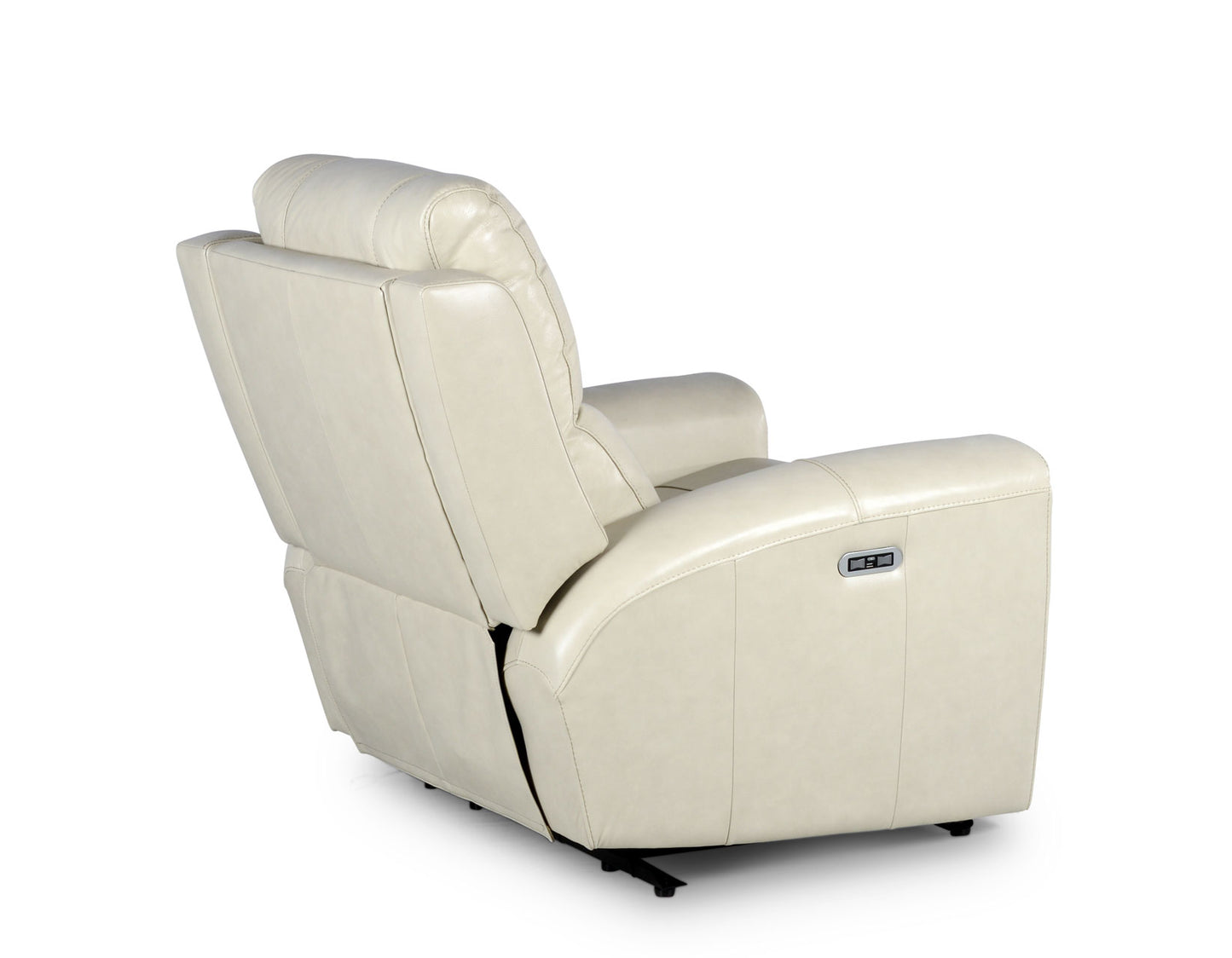 Laura Ivory Leather Power Recliner -