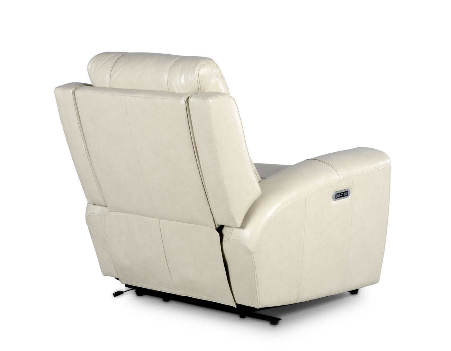 Laura Ivory Leather Power Recliner -
