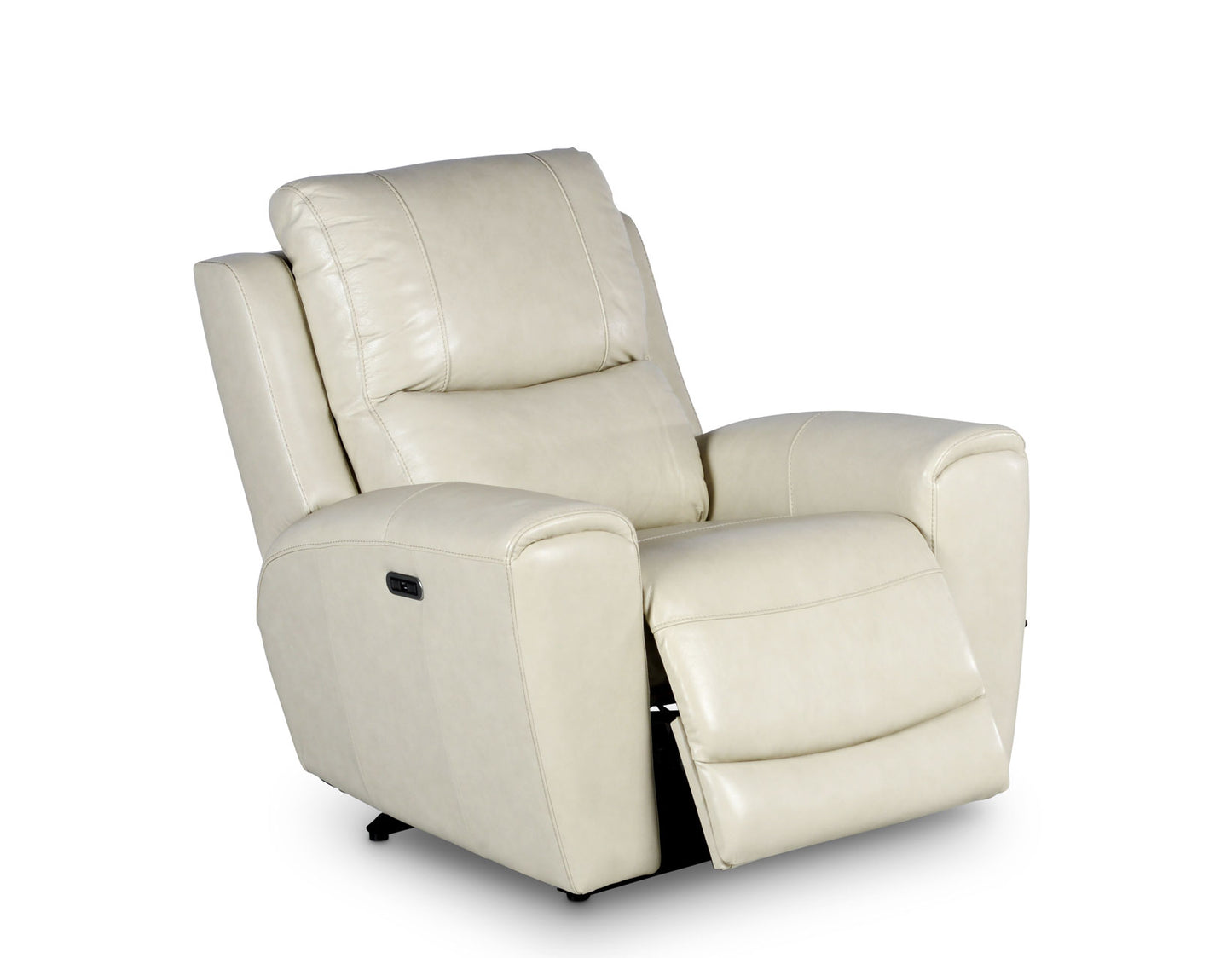 Laura Ivory Leather Power Recliner -