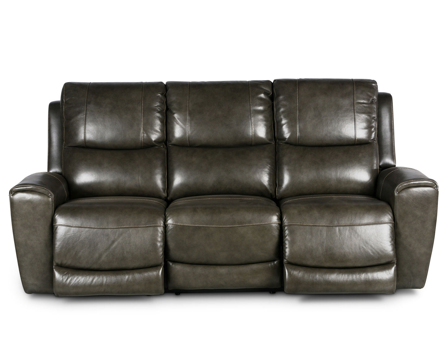 Laura Grey Leather Power Reclining Sofa -