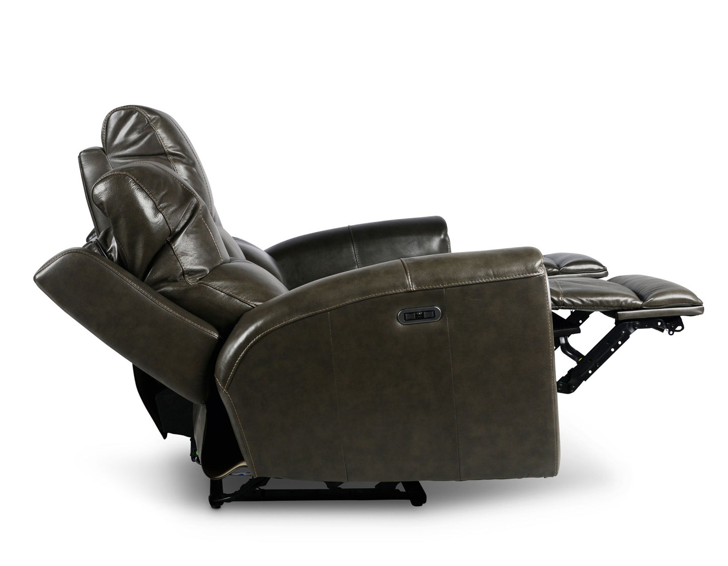 Laura Grey Leather Power Reclining Sofa -