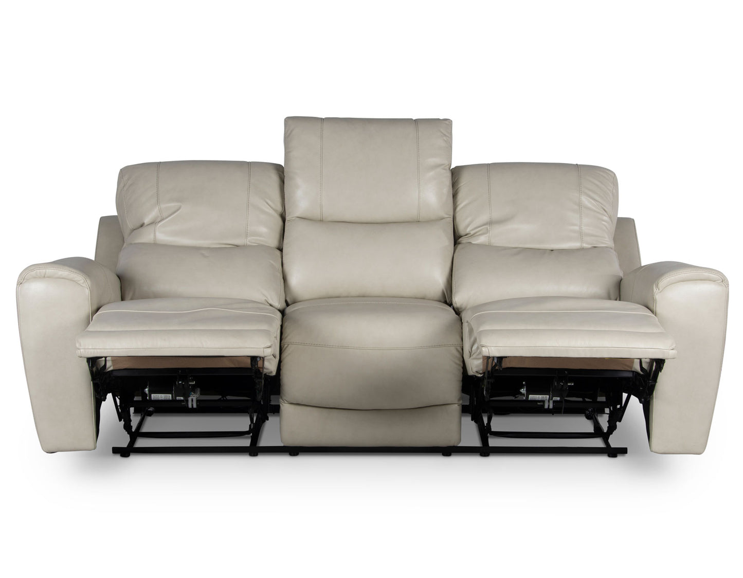 Laura Ivory Leather Power Reclining Sofa -