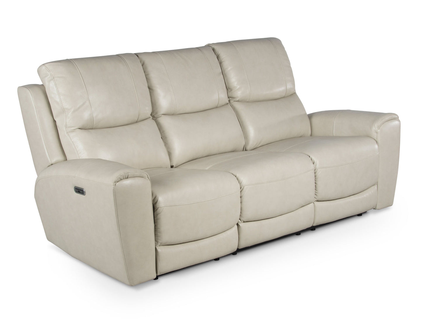 Laura Ivory Leather Power Reclining Sofa -