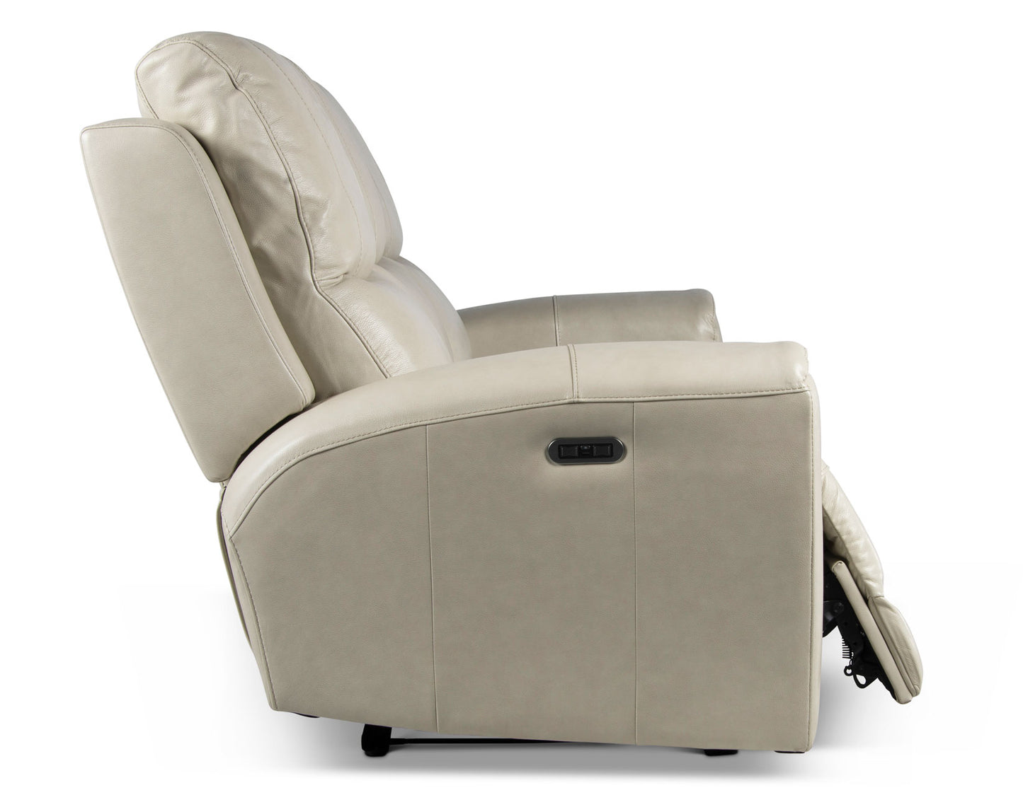 Laura Ivory Leather Power Reclining Sofa -