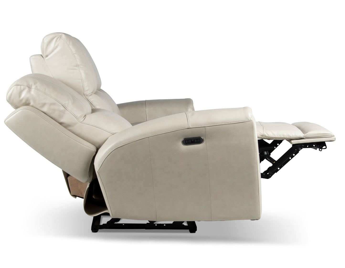 Laura Ivory Leather Power Reclining Sofa -