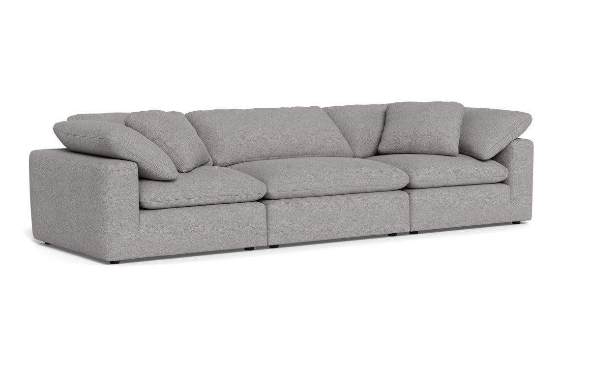 Fluffy 133.5" 3pc Sofa - Merit Graystone