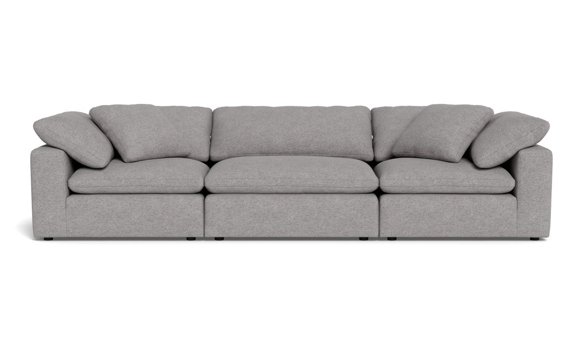 Fluffy 133.5" 3pc Sofa - Merit Graystone