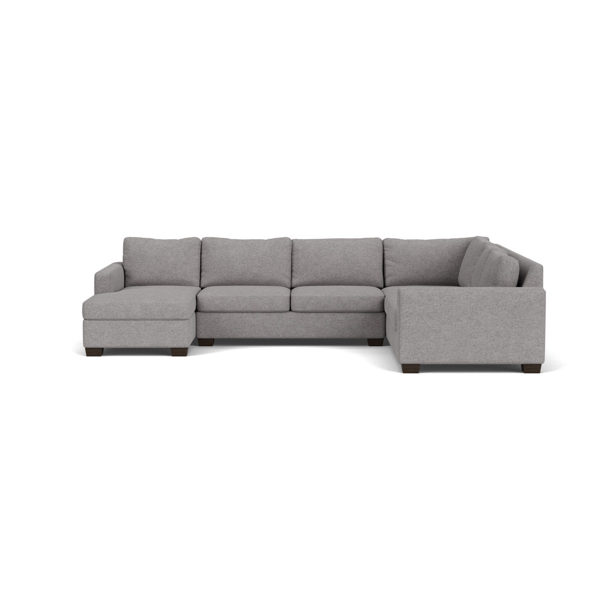 Track 141" Corner Sectionals W. Full Sleeper & Left Chaise - Merit Graystone