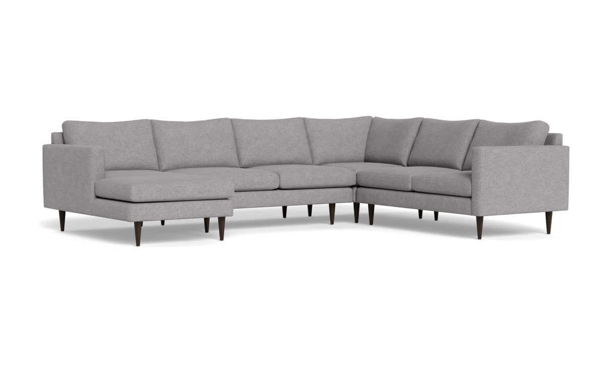 Wallace 130" Untufted Corner Sectionals w. Left Chaise - Merit Graystone