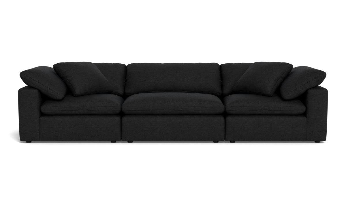 Fluffy 133.5" 3pc Sofa - Merit Onyx