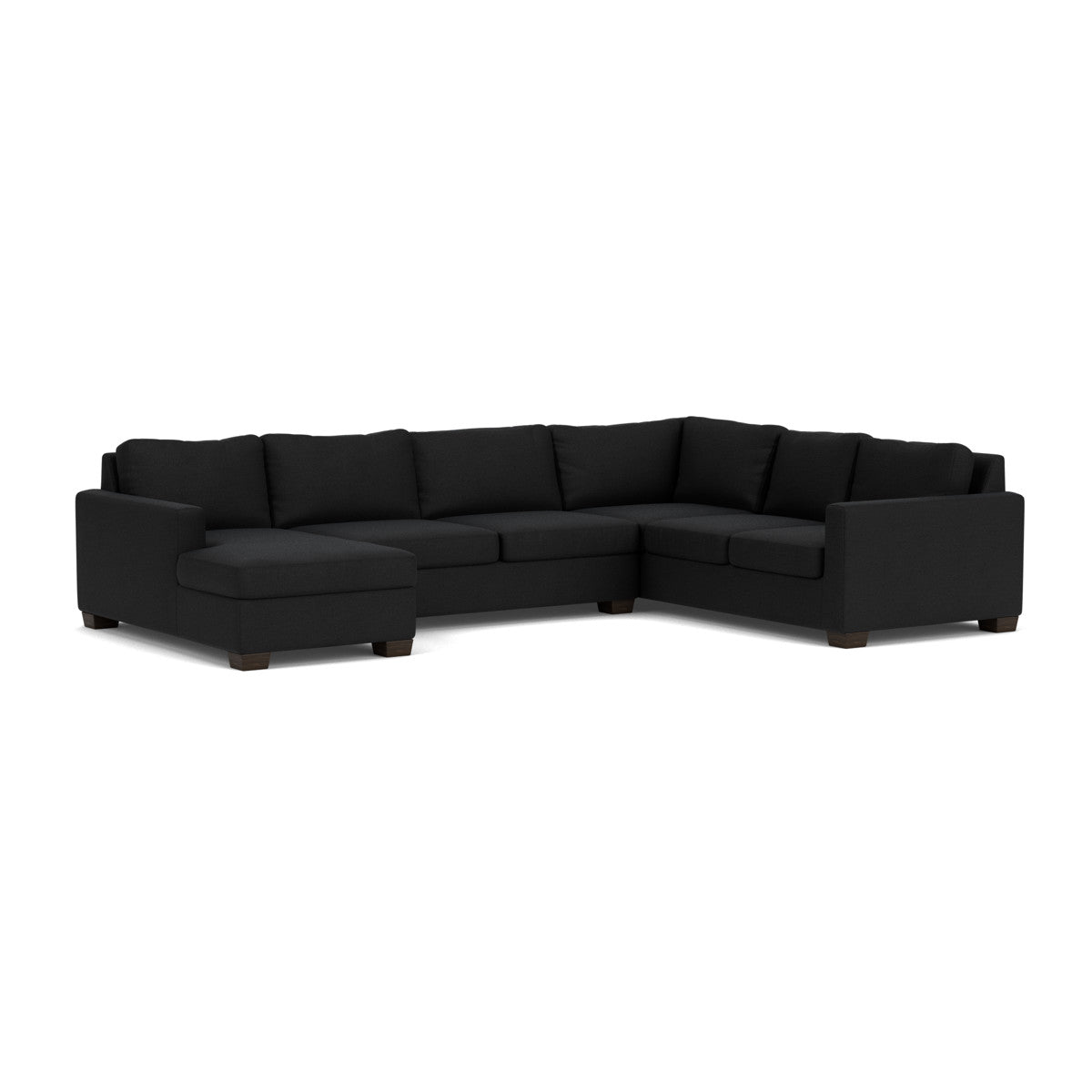 Track 141" Corner Sectionals W. Full Sleeper & Left Chaise - Merit Onyx