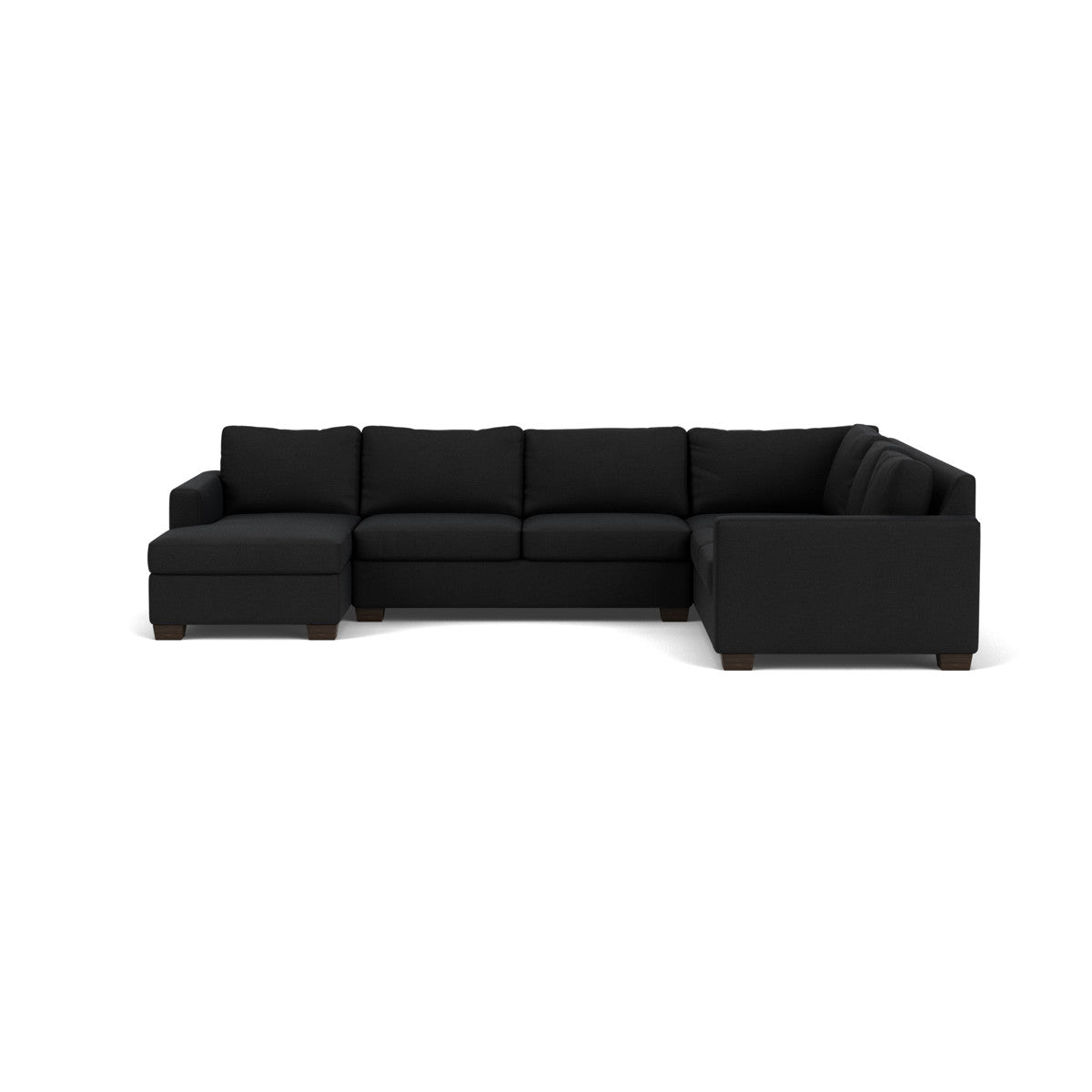Track 141" Corner Sectionals W. Full Sleeper & Left Chaise - Merit Onyx