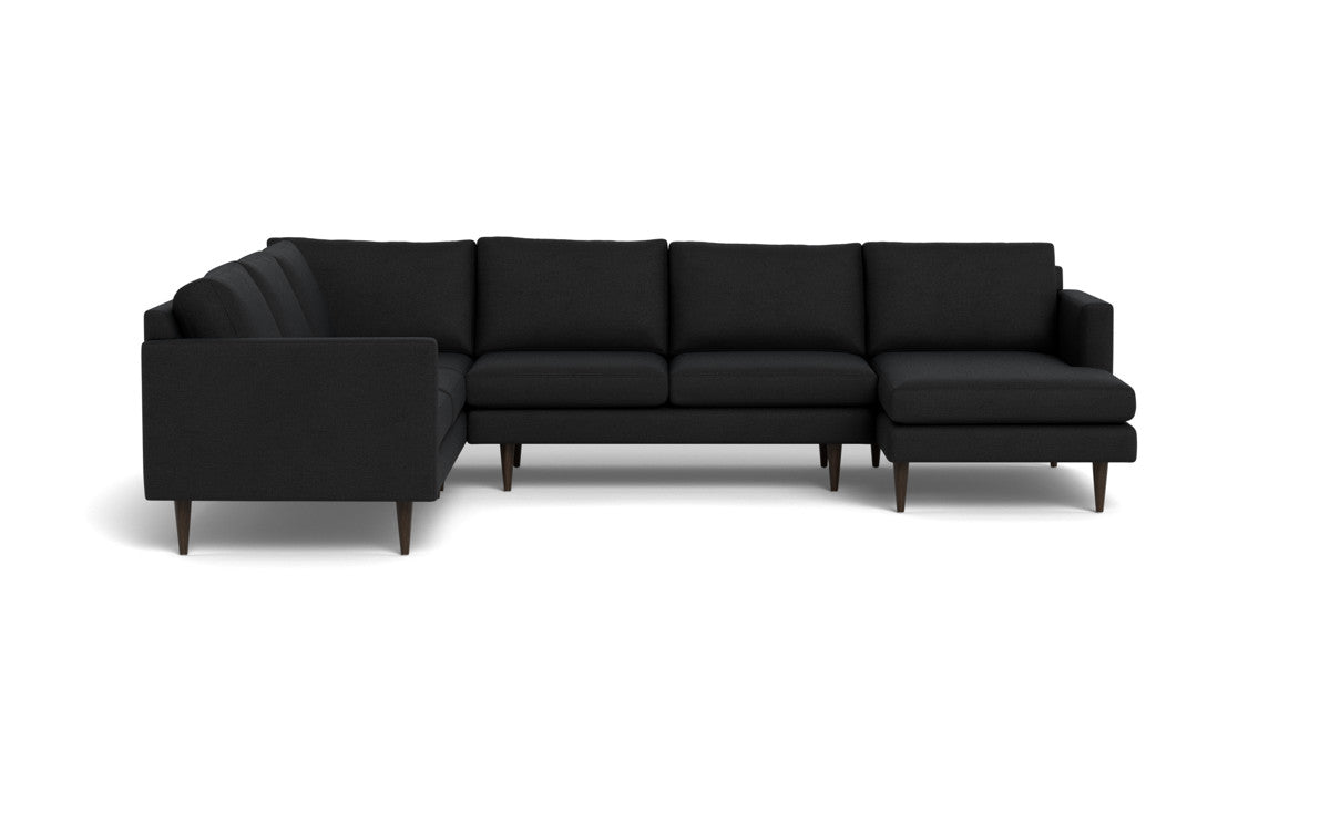 Wallace 130" Untufted Corner Sectionals w. Right Chaise - Merit Onyx